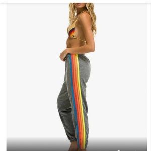 Aviator Nation 5 Stripe Sweatpants Heather